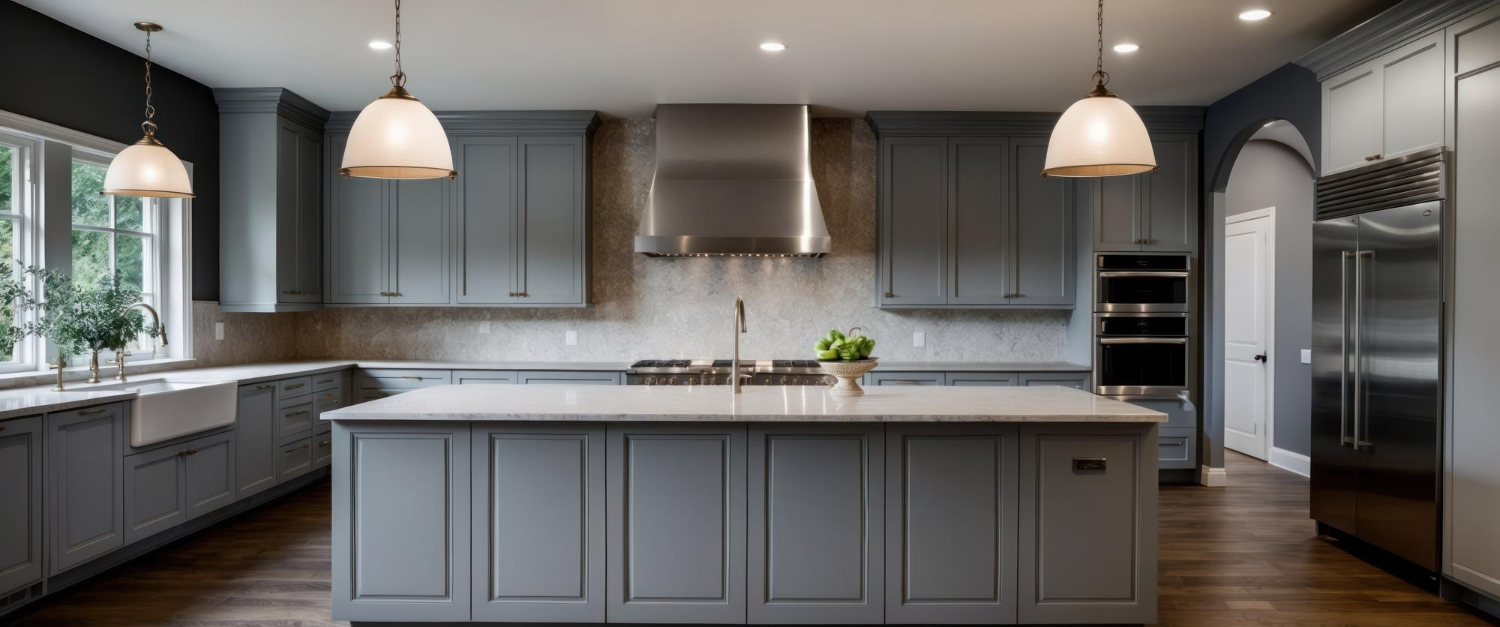 Custom kitchen cabinets installed in Houston TX home by Olafab Cabinetry
